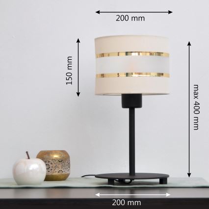 LED Настолна лампа HELEN 1xE27/15W/230V кремава/черна/златиста