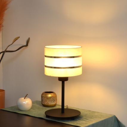 LED Настолна лампа HELEN 1xE27/15W/230V кремава/черна/златиста