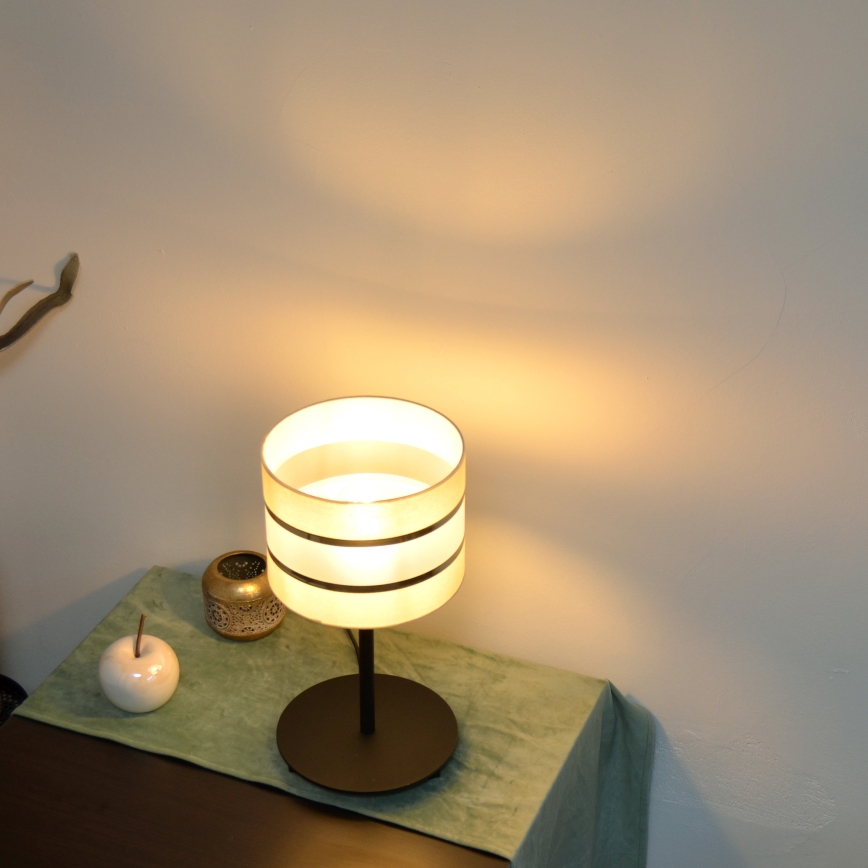 LED Настолна лампа HELEN 1xE27/15W/230V кремава/черна/златиста