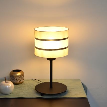 LED Настолна лампа HELEN 1xE27/15W/230V кремава/черна/златиста