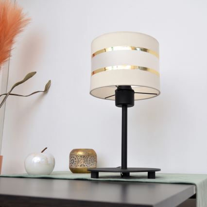 LED Настолна лампа HELEN 1xE27/15W/230V кремава/черна/златиста