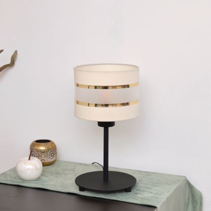 LED Настолна лампа HELEN 1xE27/15W/230V кремава/черна/златиста