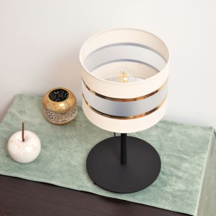 LED Настолна лампа HELEN 1xE27/15W/230V кремава/черна/златиста