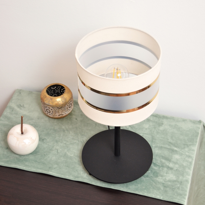 LED Настолна лампа HELEN 1xE27/15W/230V кремава/черна/златиста