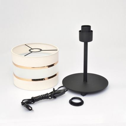 LED Настолна лампа HELEN 1xE27/15W/230V кремава/черна/златиста