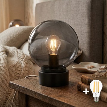 LED настолна лампа JIMMY 1xE27/60W/230V антрацит/димно черно