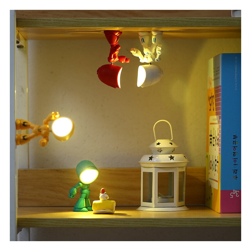 LED настолна лампа LED/0,06W/3xLR41 робот жълта
