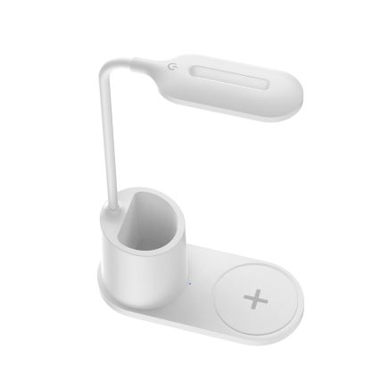 LED Настолна лампа LED/3W/5V с безжично зареждане бяла