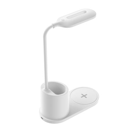 LED Настолна лампа LED/3W/5V с безжично зареждане бяла