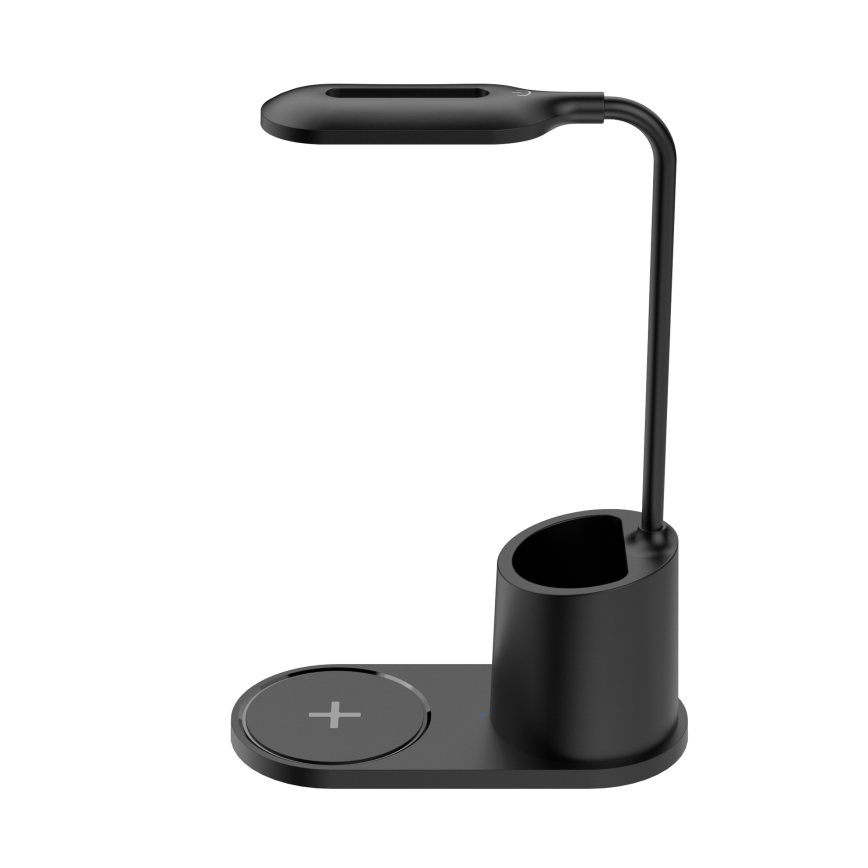 LED Настолна лампа LED/3W/5V с безжично зареждане черен