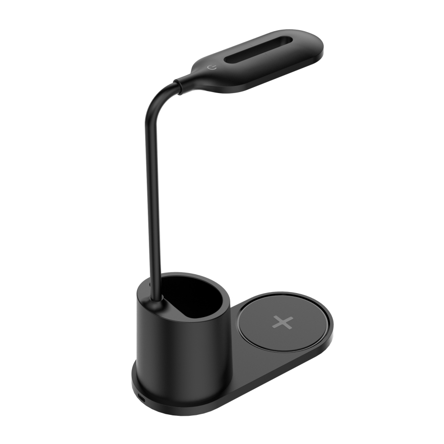LED Настолна лампа LED/3W/5V с безжично зареждане черен