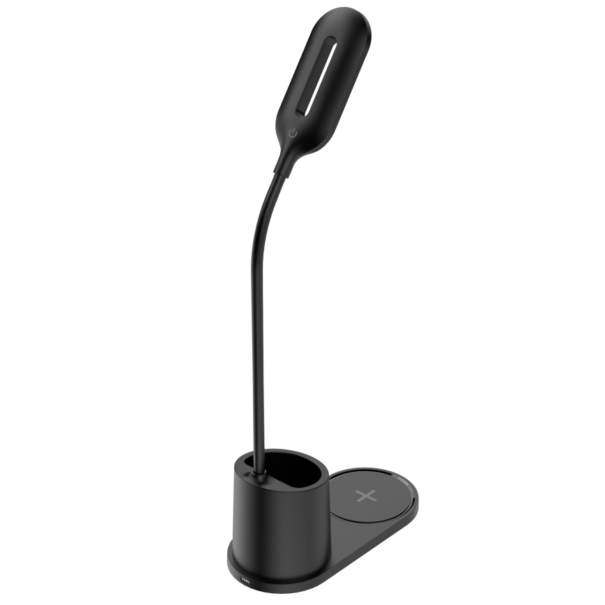 LED Настолна лампа LED/3W/5V с безжично зареждане черен