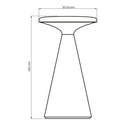 LED регулируема сензорна външна настолна лампа PAROS LED/1,8W/5V USB 1800 mAh IP44 черна