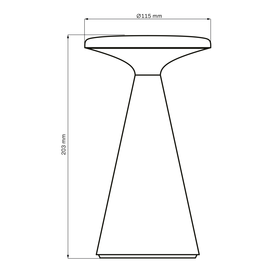 LED регулируема сензорна външна настолна лампа PAROS LED/1,8W/5V USB 1800 mAh IP44 черна