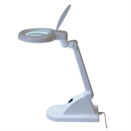 LED Настолна лампа с лупа LED/6W/230V бяла