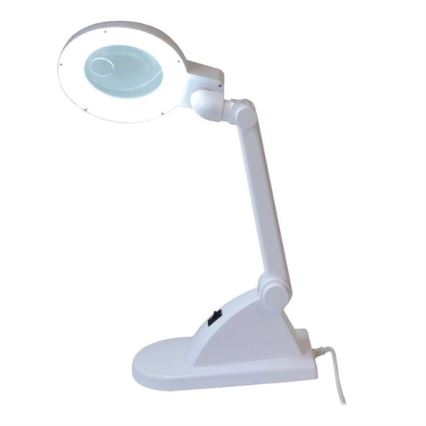 LED Настолна лампа с лупа LED/6W/230V бяла