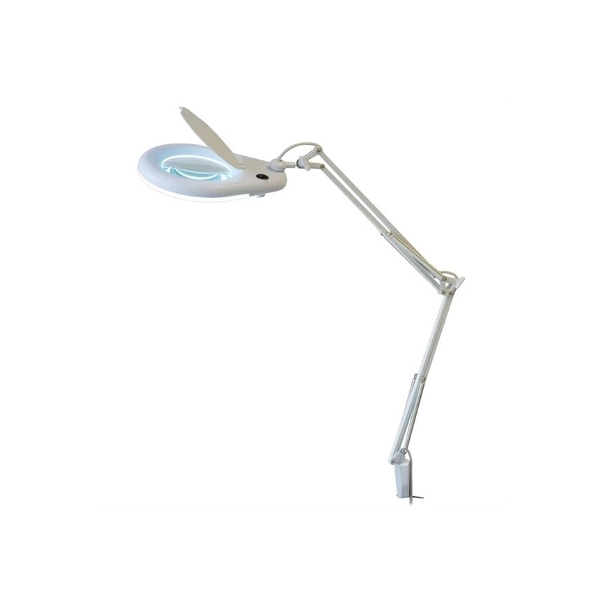 LED настолна лампа с лупа LED/9W/230V бял/лъскав хром