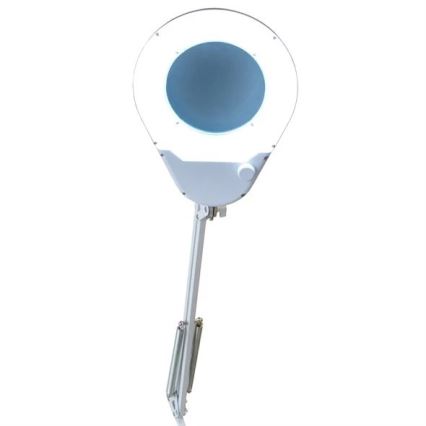 LED настолна лампа с лупа LED/9W/230V бял/лъскав хром