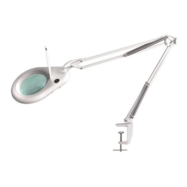 LED настолна лампа с лупа LED/9W/230V бял/лъскав хром