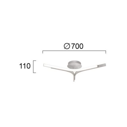 LED накладен полилей ALTA LED/30W/230V сребрист