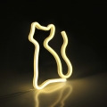 LED Неонова декорация за стена CAT LED/3W/3xAA USB жълт
