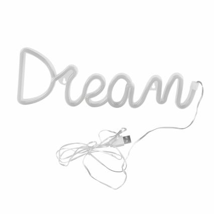 LED Неонова декорация за стена DREAM LED/3W/3xAA USB син