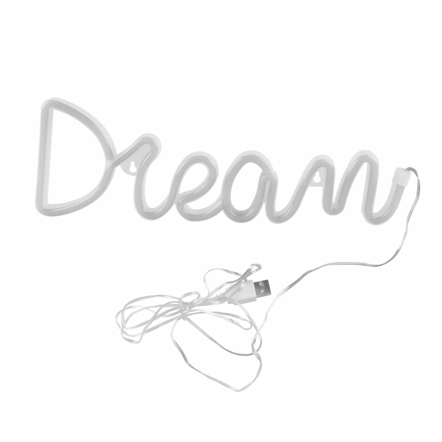 LED Неонова декорация за стена DREAM LED/3W/3xAA USB син