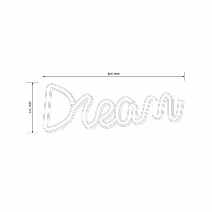 LED Неонова декорация за стена DREAM LED/3W/3xAA USB син