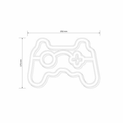 LED Неонова декорация за стена GAME LED/3W/3xAA USB син