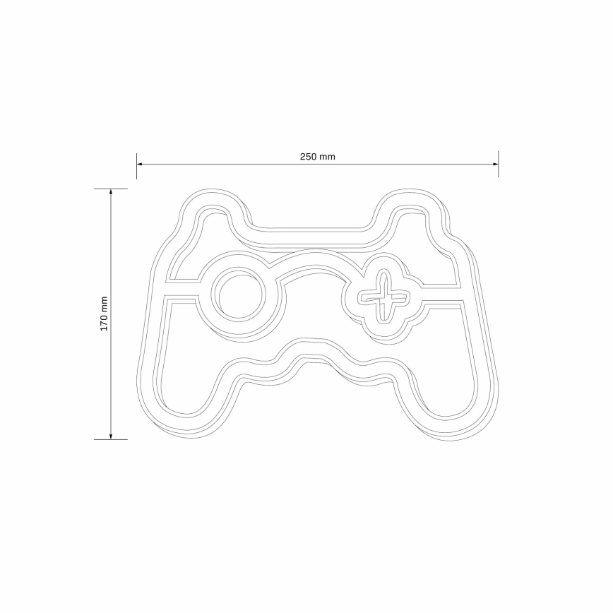 LED Неонова декорация за стена GAME LED/3W/3xAA USB син