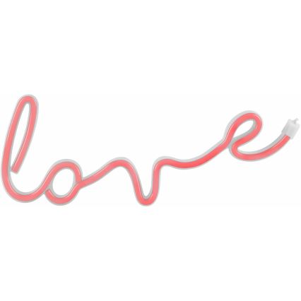 LED Неонова декорация за стена LOVE LED/3W/3xAA USB червен