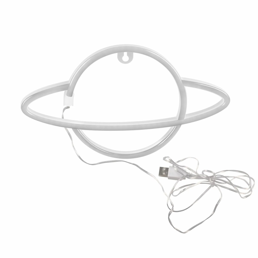 LED Неонова декорация за стена PLANET LED/3W/3xAA USB син/жълти