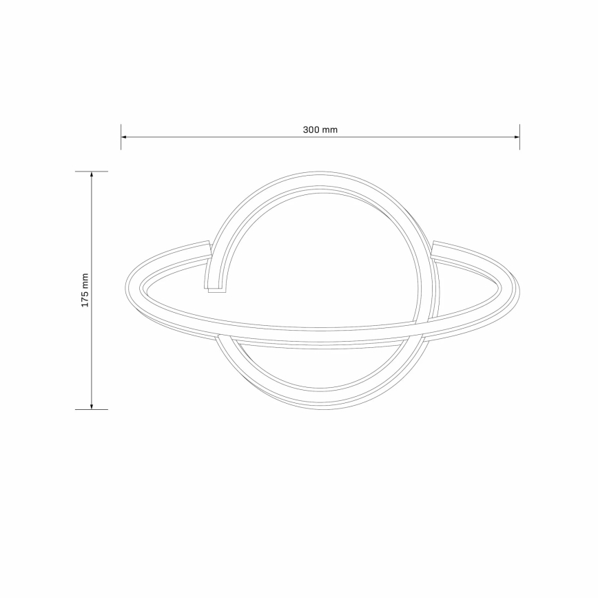 LED Неонова декорация за стена PLANET LED/3W/3xAA USB син/жълти