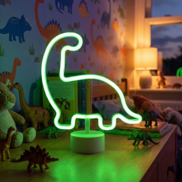 LED неонова настолна декорация LED/2W/3xAA USB динозавър