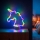 LED неонова настолна декорация LED/2W/3xAA USB еднорог