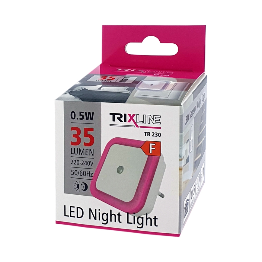 LED Нощна лампа със сензор LED/0,5W/230V розова