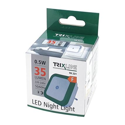 LED Нощна лампа със сензор LED/0,5W/230V зелена