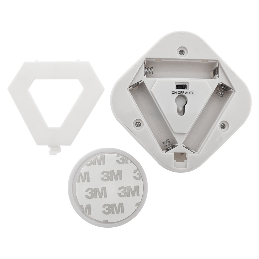 LED нощна лампа със сензор LED/0,5W/4,5V 3xAAA бяла