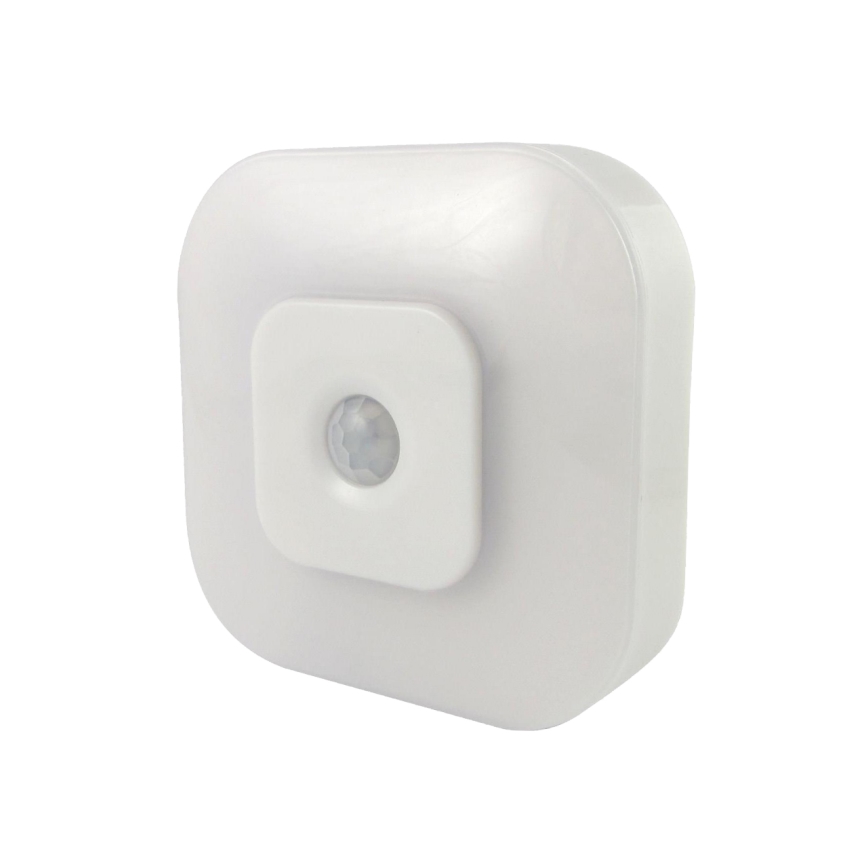 LED нощна лампа със сензор LED/0,5W/4,5V 3xAAA бяла