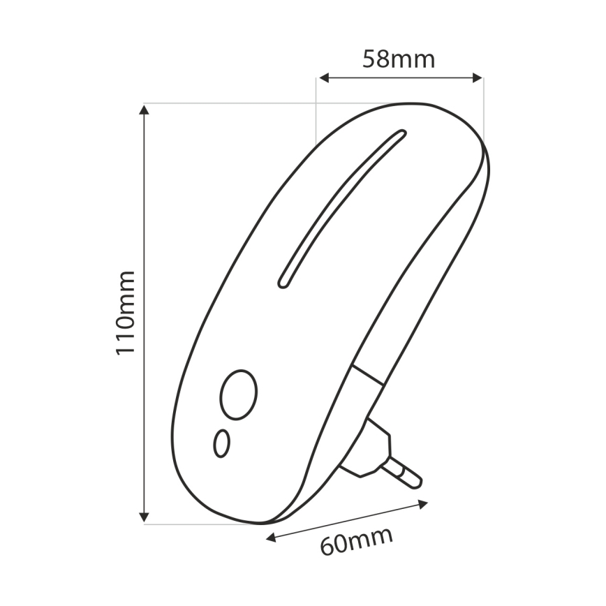 LED Нощна лампа със сензор LED/1W/230V бял