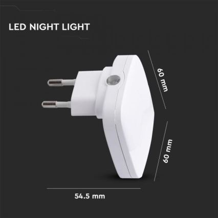 LED Нощна лампа със сензор SAMSUNG CHIP LED/0,5W/230V 60мм 4000K квадратна