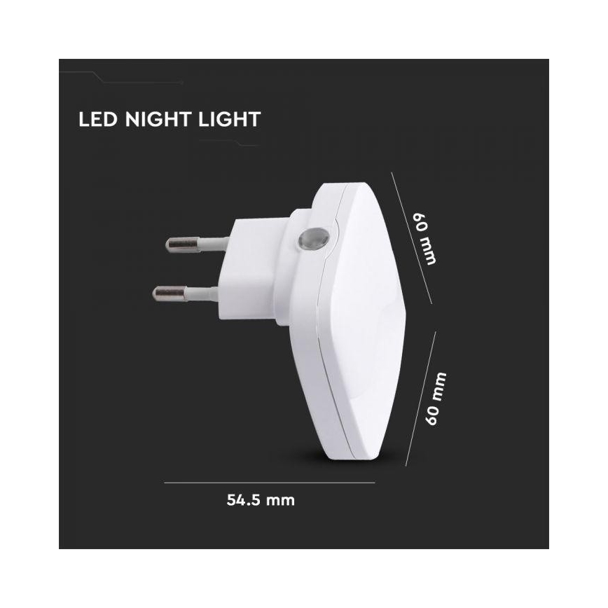 LED Нощна лампа със сензор SAMSUNG CHIP LED/0,5W/230V 60мм 4000K квадратна