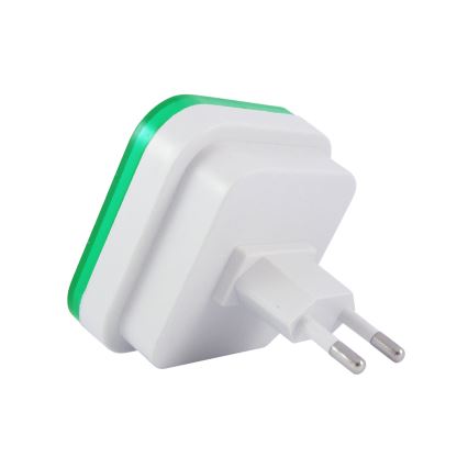 LED нощна лампа със сензор за сумрак LED/0,5W/230V зелена