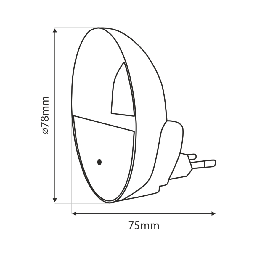LED Нощна лампа със сензор за здрач LED/0,5W/230V бял