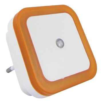 LED Нощна лампа със сензор за здрач LED/0,5W/230V оранжева