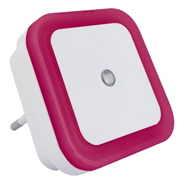 LED нощна лампа със сензор за здрач LED/0,5W/230V розова