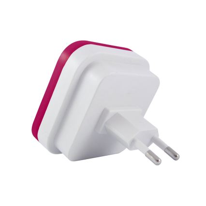 LED нощна лампа със сензор за здрач LED/0,5W/230V розова