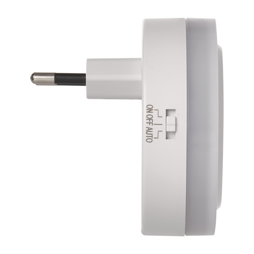 LED нощна лампа за контакт с фотосензор+2xUSB 3xLED/0,3W/230V