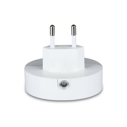 LED Нощна лампа за контакт със сензор за здрач 2xUSB LED/0,45W/230V 3000K