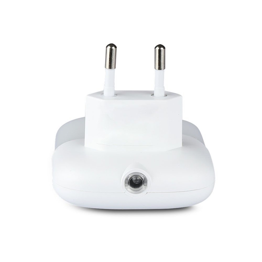 LED Нощна лампа за контакт със сензор за здрач 2xUSB LED/0,45W/230V 3000K